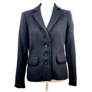 Karl Lagerfeld Blazer Black Tweed Cotton Size 10